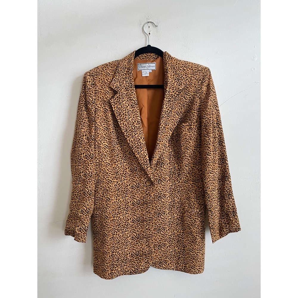 Vintage Silk Diane Gilman Leopard Blazer. - Picture 7 of 8